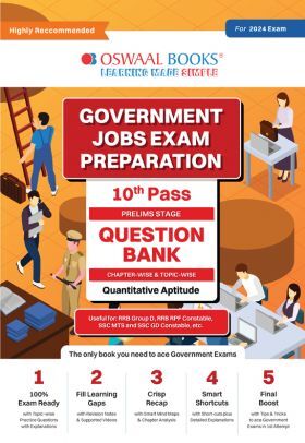 Oswaal Government Exams Question Bank 10th Pass Quantitative Aptitude for 2024 Exam