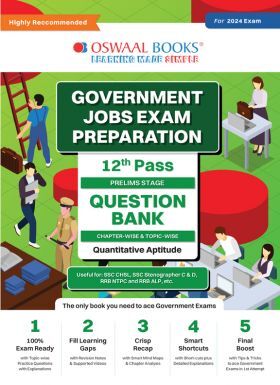 Oswaal Government Exams Question Bank 12th Pass Quantitative Aptitude for 2024 Exam