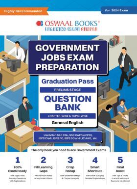 Oswaal Government Exams Question Bank Graduation Pass General English for 2024 Exam