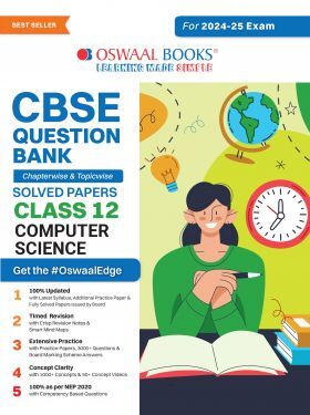 Oswaal CBSE Question Bank Class 12 Computer Science, Chapterwise and Topicwise Solved Papers For Board Exams 2025