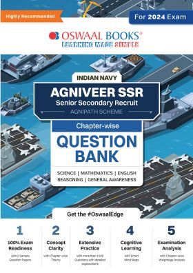 Oswaal Indian Navy – Agniveer SSR (Senior Secondary Recruit), (Agnipath Scheme), Question Bank | Chapterwise Topicwise for Science| Mathematics | English | Reasoning | General Awareness For 2024 Exam