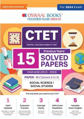 Oswaal CTET (Central Teachers Eligibility Test) Paper-II | Classes 6 - 8 | 15 Year's Solved Papers | Social Science and Studies | Yearwise | 2013 – 2024 | For 2024 Exam