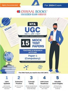 Oswaal NTA UGC NET/JRF/SET Paper-1 (Compulsory) | 15 Year's Mock Test Papers Teaching & Research Aptitude | Yearwise | 2015-2023 | For 2024 Exam