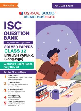 Oswaal ISC Question Bank Class 12 English Paper-1 | Chapterwise and Topicwise | Solved Papers | For Board Exams 2025