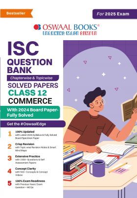 Oswaal ISC Question Bank Class 12 Commerce | Chapterwise and Topicwise | Solved Papers | For Board Exams 2025