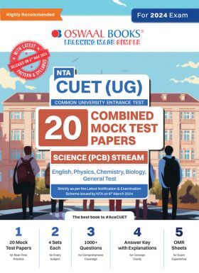 Oswaal NTA CUET (UG) Combined Mock Test Papers PCB (English, Physics, Chemistry, Biology, General Test) For 2024 Exam