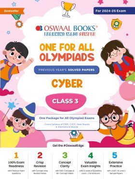 Oswaal One For All Olympiad Class 3 Cyber - Previous Years Solved Papers - For - Exam