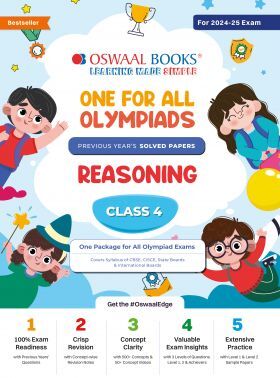 Oswaal One For All Olympiad Class 4 Reasoning - Previous Years Solved Papers - For - Exam