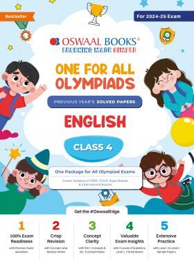 Oswaal One For All Olympiad Class 4 English - Previous Years Solved Papers - For - Exam