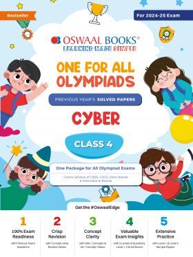 Oswaal One For All Olympiad Class 4 Cyber - Previous Years Solved Papers - For - Exam