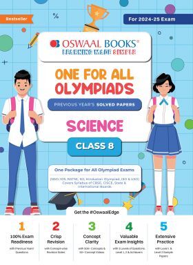 Oswaal One For All Olympiad Class 8 Science - Previous Years Solved Papers - For 2024-25 Exam