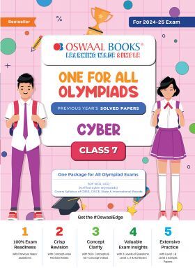 Oswaal One For All Olympiad Class 7 Cyber - Previous Years Solved Papers - For 2024-25 Exam