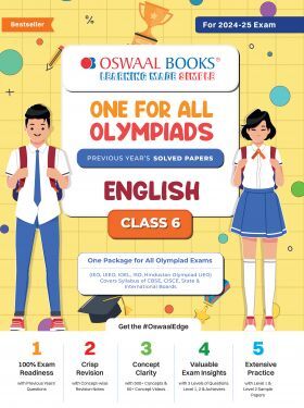 Oswaal One For All Olympiad Class 6 English - Previous Years Solved Papers - For 2024-25 Exam