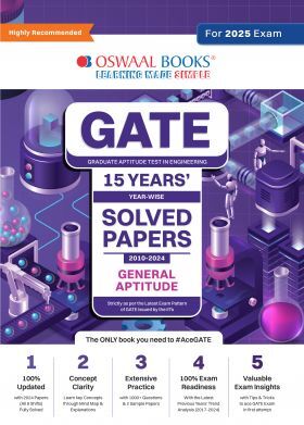 Oswaal GATE Year-wise 15 Years' Solved Papers 2010 to 2024 - General Aptitude For 2025 Exam