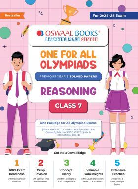Oswaal One For All Olympiad Class 7 Reasoning - Previous Years Solved Papers - For 2024-25 Exam