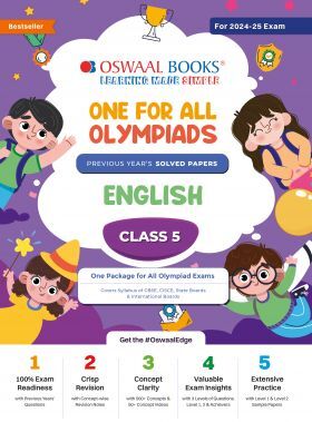 Oswaal One For All Olympiad Class 5 English - Previous Years Solved Papers - For 2024-25 Exam