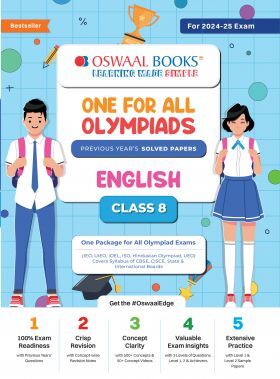 Oswaal One For All Olympiad Class 8 English - Previous Years Solved Papers - For 2024-25 Exam