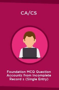 CA/CS Foundation MCQ Question Accounts from Incomplete Record s (Single Entry)