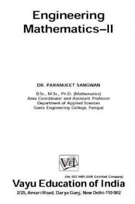 Engineering Mathematics-II By Dr. Paramjeet Sangwan