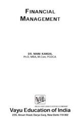 Financial Management By Dr. Mani Kansal Financial Management By Dr. Mani Kansal