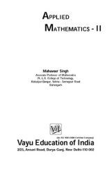 Applied Mathematics-II By Mahaveer Singh Applied Mathematics-II By Mahaveer Singh