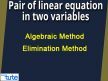Pair Of Linear Equations In Two Variables - Algebraic Method - Elimination Method Video By Lets Tute