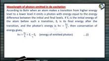 Atomic Physics - Wavelength Of Photon Emitted In De-Excitation (Session 6, 7 & 8)