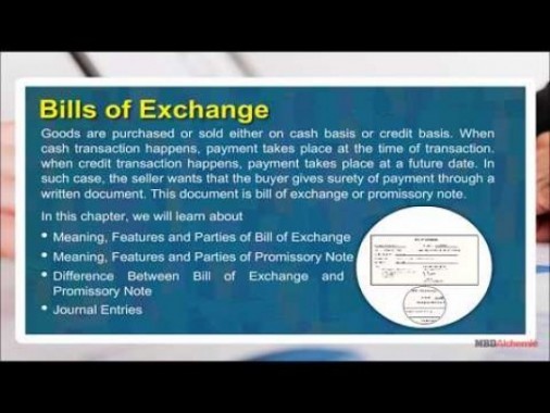 Class 11 Accounts - Bill Of Exchange Video by MBD Publishers