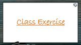 Chemical Coordination - Class Exercise (Session 2) Chemical Coordination - Class Exercise (Session 2)