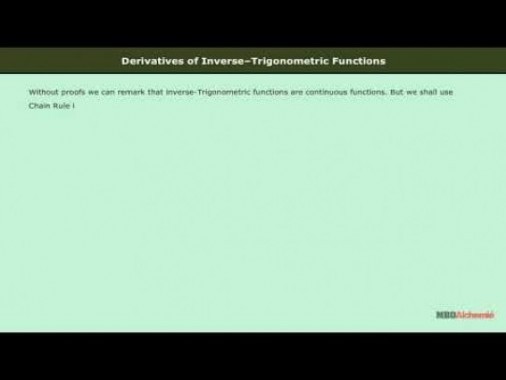 Class 12 Maths - Derivatives Of Inverse Trignometric Functions Video by MBD Publishers