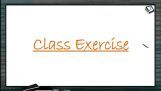 Digestion And Absorption - Class Exercise (Session 5) Digestion And Absorption - Class Exercise (Session 5)
