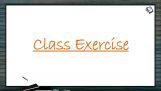 Ecosystem - Class Exercise (Session 1) Ecosystem - Class Exercise (Session 1)
