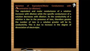 Electrochemistry - Variation Of Equivalent Molar Conductance With Concentration (Session 3)