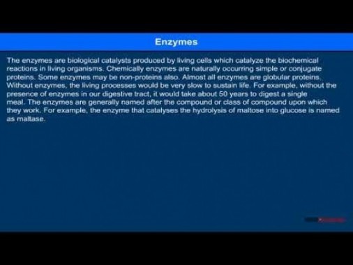 Class 12 Chemistry - Enzymes Video by MBD Publishers