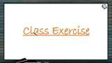 Enzymes - Class Exercise (Session 1) Enzymes - Class Exercise (Session 1)