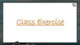 Excretion And Osmoregulation - Class Exercise (Session 1) Excretion And Osmoregulation - Class Exercise (Session 1)