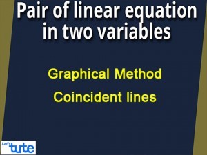 Pair Of Linear Equations In Two Variables - Graphical Method - Coincident lines Video By Lets Tute
