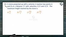 Kinematics - Class Exercise-II (Session 10 11 & 12)