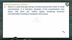 P Block Elements - Physical Properties Of Ozone (Session 14)