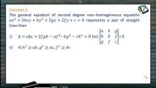 Pair of Straight Lines - Non Homogeneous Equation Of Second Degree (Session 2)