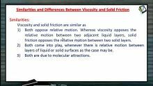 Properties of Matters - Similarities And Differences Between Viscosity And Solid Friction (Session 5 & 6)