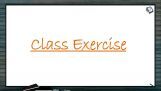 Reproductive Health - Class Exercise (Session 2)
