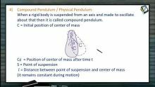 Simple Harmonic Motion - Physical Pendulum And Torsional Pendulum (Session 4, 5 & 6)