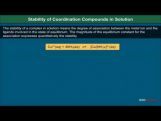 Class 12 Chemistry - Stability Of Coordination Compounds In Solution Video by MBD Publishers Class 12 Chemistry - Stability Of Coordination Compounds In Solution Video by MBD Publishers