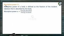 Thermodynamics - Absorptive Power (Session 20 & 21)