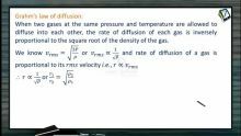 Thermodynamics - Grahms Law Of Diffusion (Session 11)