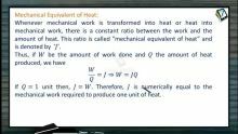 Thermodynamics - Mechanical Equivalent Of Heat (Session 12)