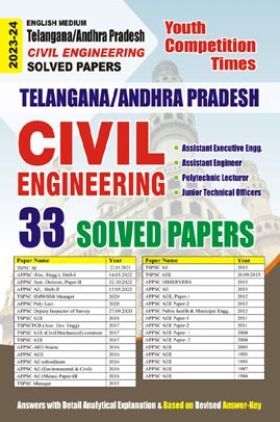 Telegana Andhra Pradesh Civil Engineering (English Medium) 33 Solved Papers 2023-24